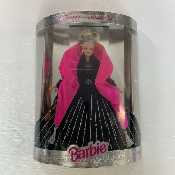 1998 Rare Happy Holidays Barbie with Multiple Print Errors But Bad Box